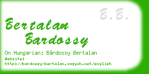 bertalan bardossy business card